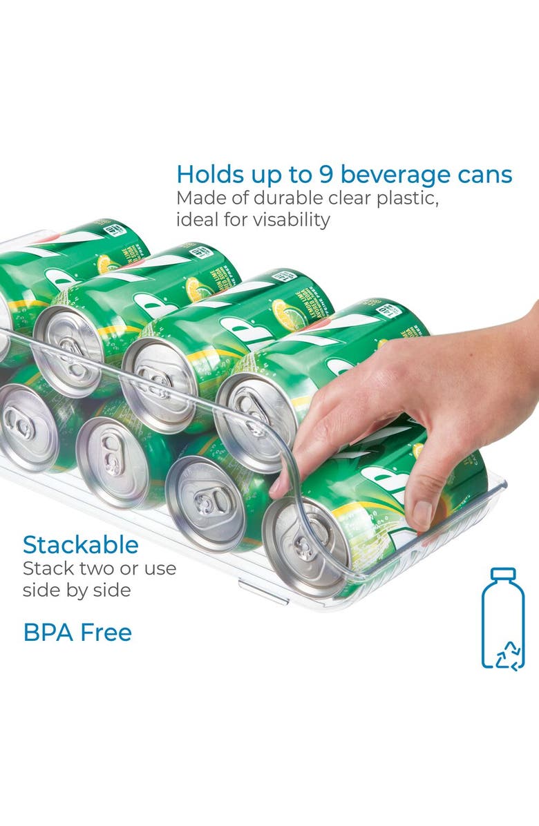 mDesign Stackable Soda Can Dispenser, Set of 3, Clear, Made in USA, Alternate, color, Clear