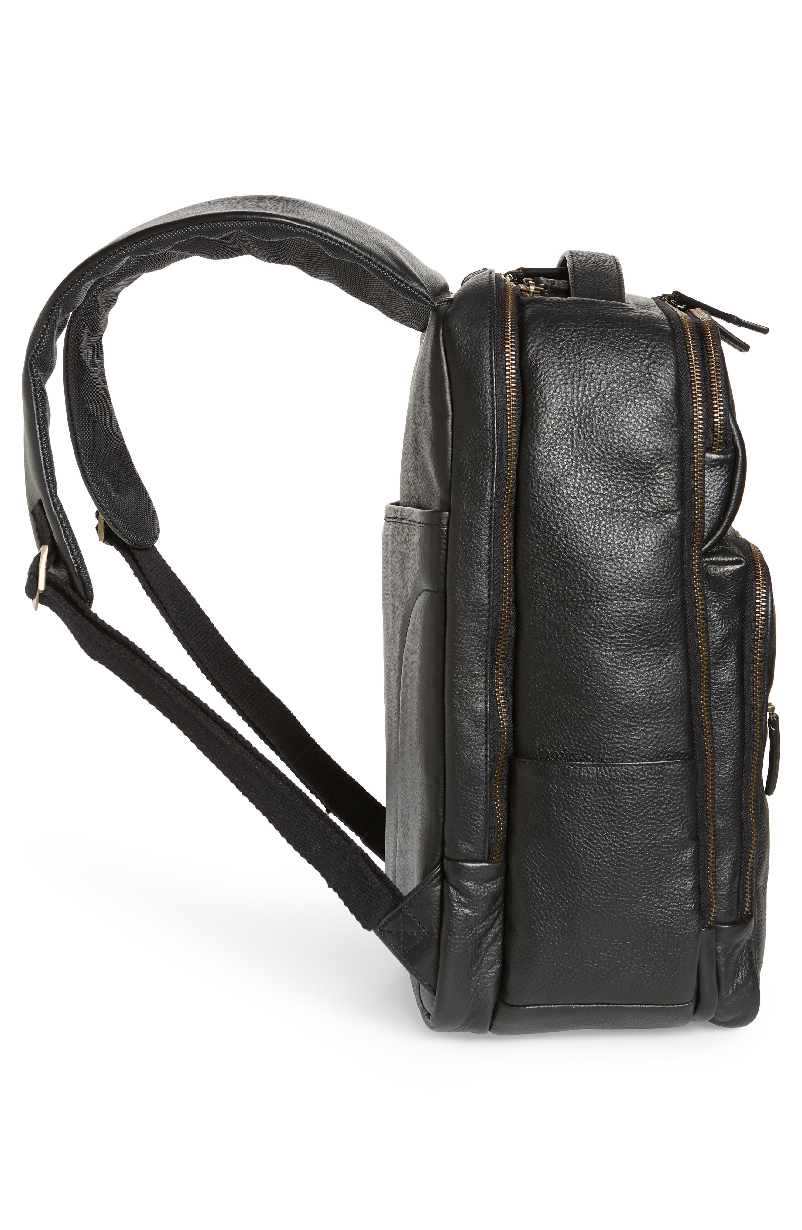 Johnston & Murphy Leather Backpack, Alternate, color, 