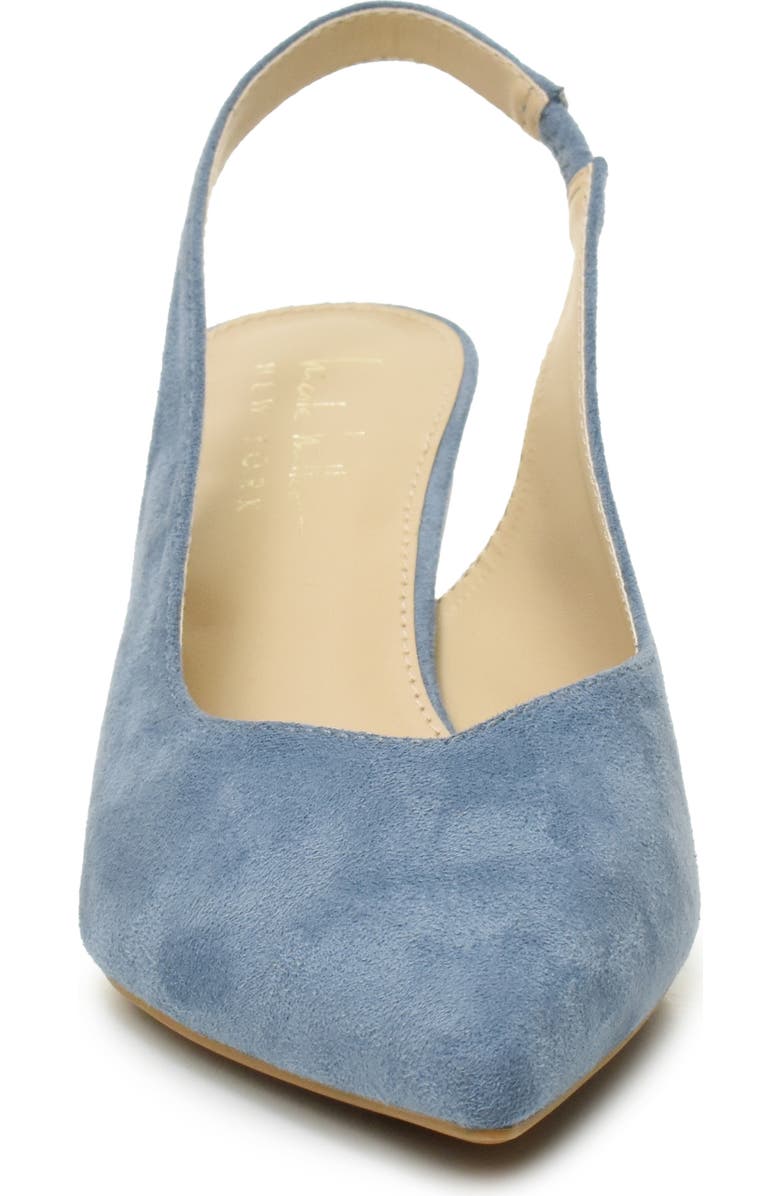 Nicole Miller V-Cut Slingback Pump, Alternate, color, Light Blue Suede