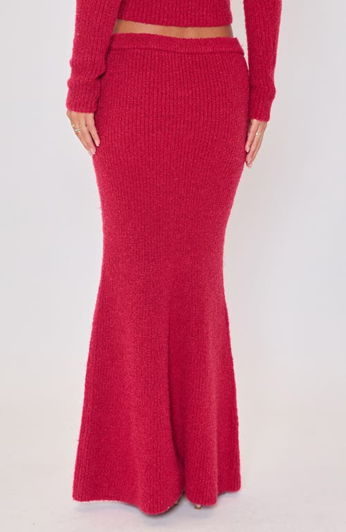 Vici Collection Ruby Flute Rib Maxi Skirt In Red