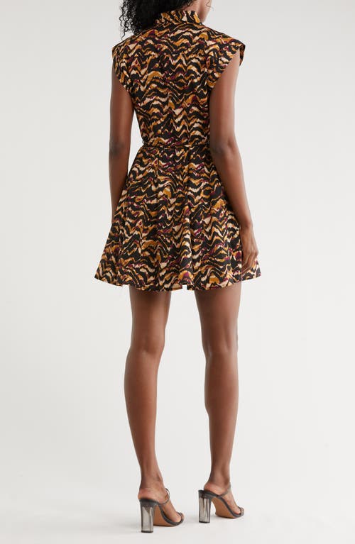 The Good Journey Tie Waist Cotton Shirtdress In Gold