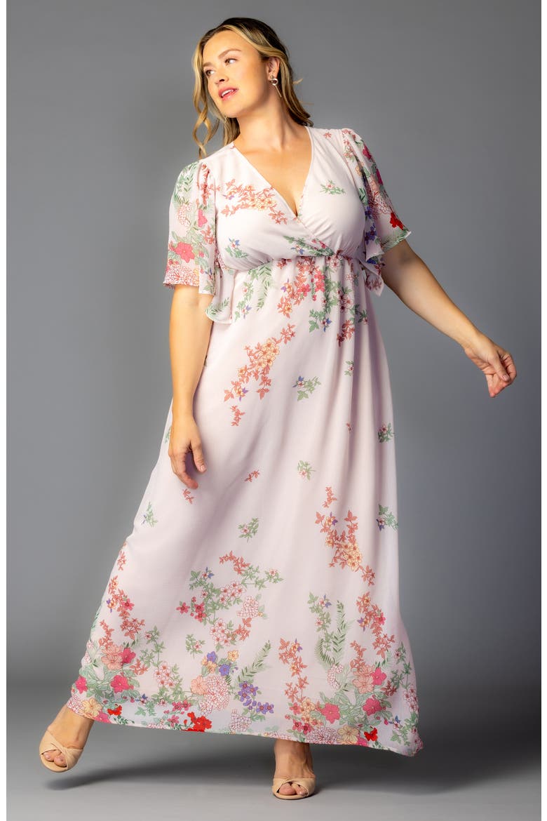 Catalina Border Print Cocktail Dress, Alternate, color, COTTAGE GARDEN BORDER