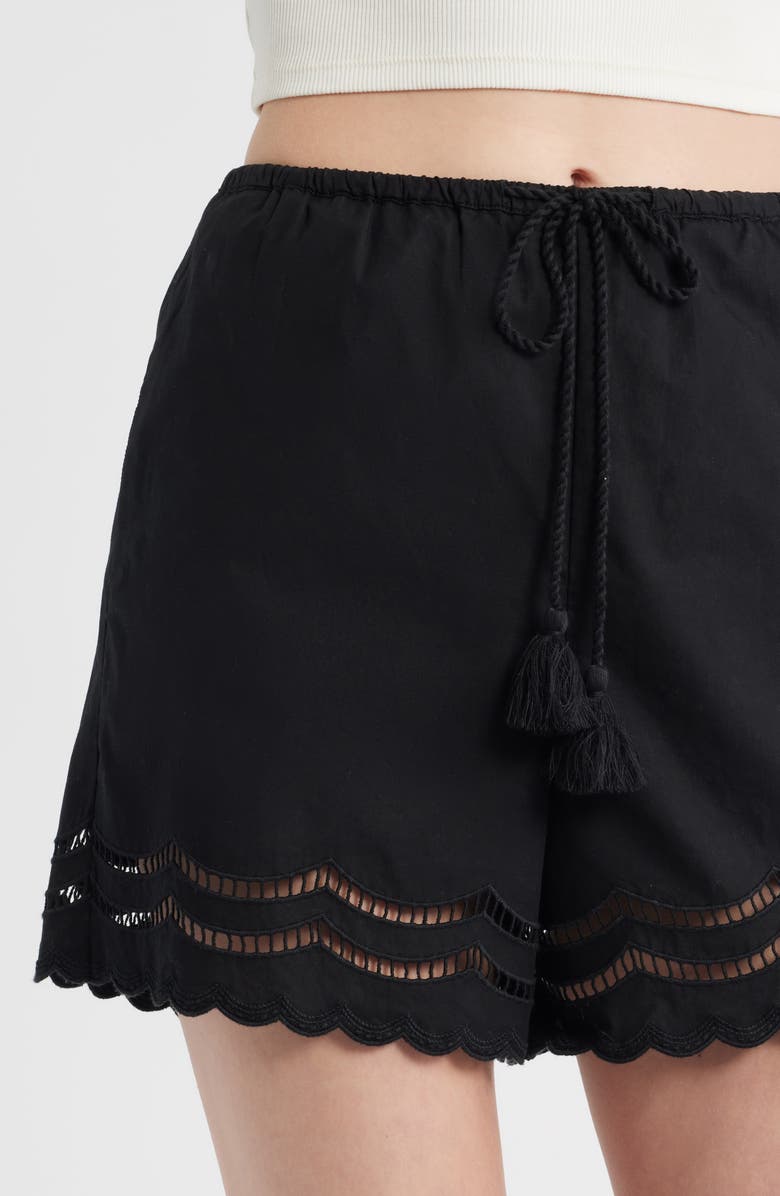 Rails Armanda Cotton Shorts, Alternate, color, Black Embroidery