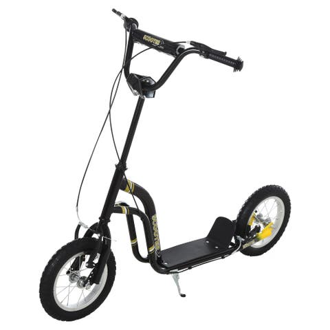 Youth Scooter with Dual Brakes, Inflatable Front Wheel