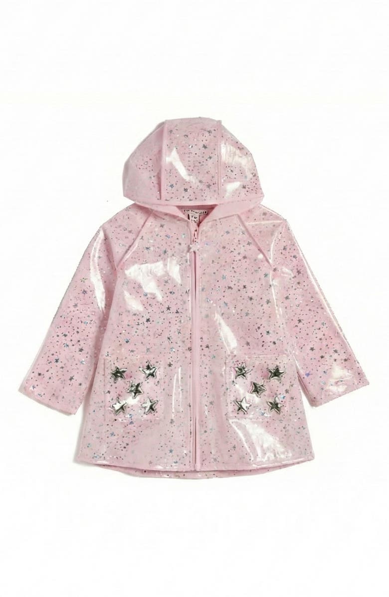 Pippa & Julie Kids' Chelsey Starry Rain Jacket, Main, color, Pink
