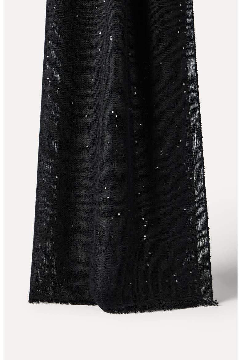 Cashmere and silk Diamond yarn scarf, Alternate, color, Black