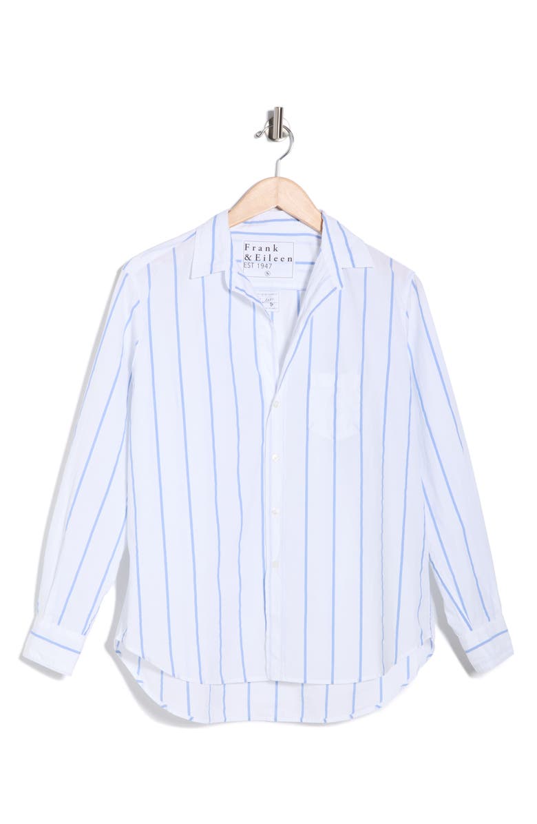 Frank & Eileen Relaxed Fit Cotton Button-Up Shirt, Main, color, Wide White Blue Stripe