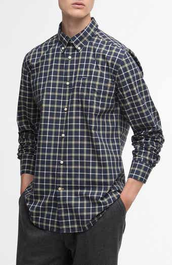 Bramham Tailored Fit Plaid Cotton Button-Down Shirt