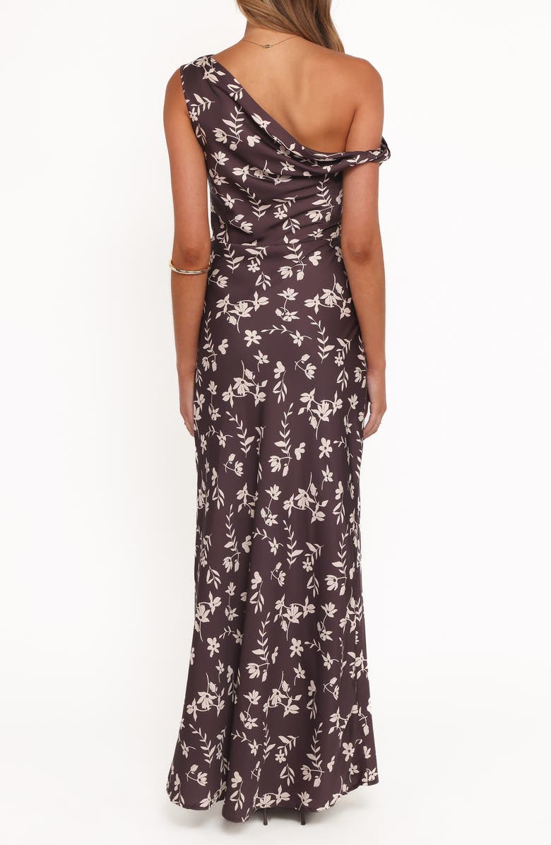 Petal & Pup Zafira Floral One-Shoulder Maxi Dress, Alternate, color, Brown Cream Floral