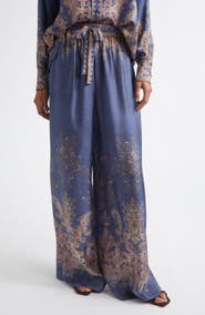Zimmermann Valiant Print Silk Wide Leg Pants