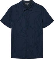 John Varvatos Elio Tangled Burnout Short Sleeve Button-Up Shirt