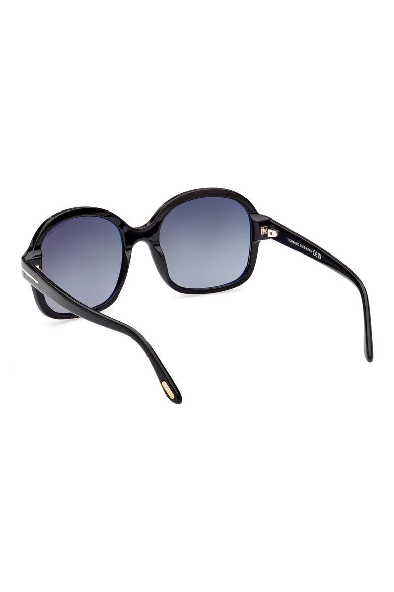 68mm Butterfly Sunglasses, Alternate, color, SHINY BLACK / GRADIENT SMOKE