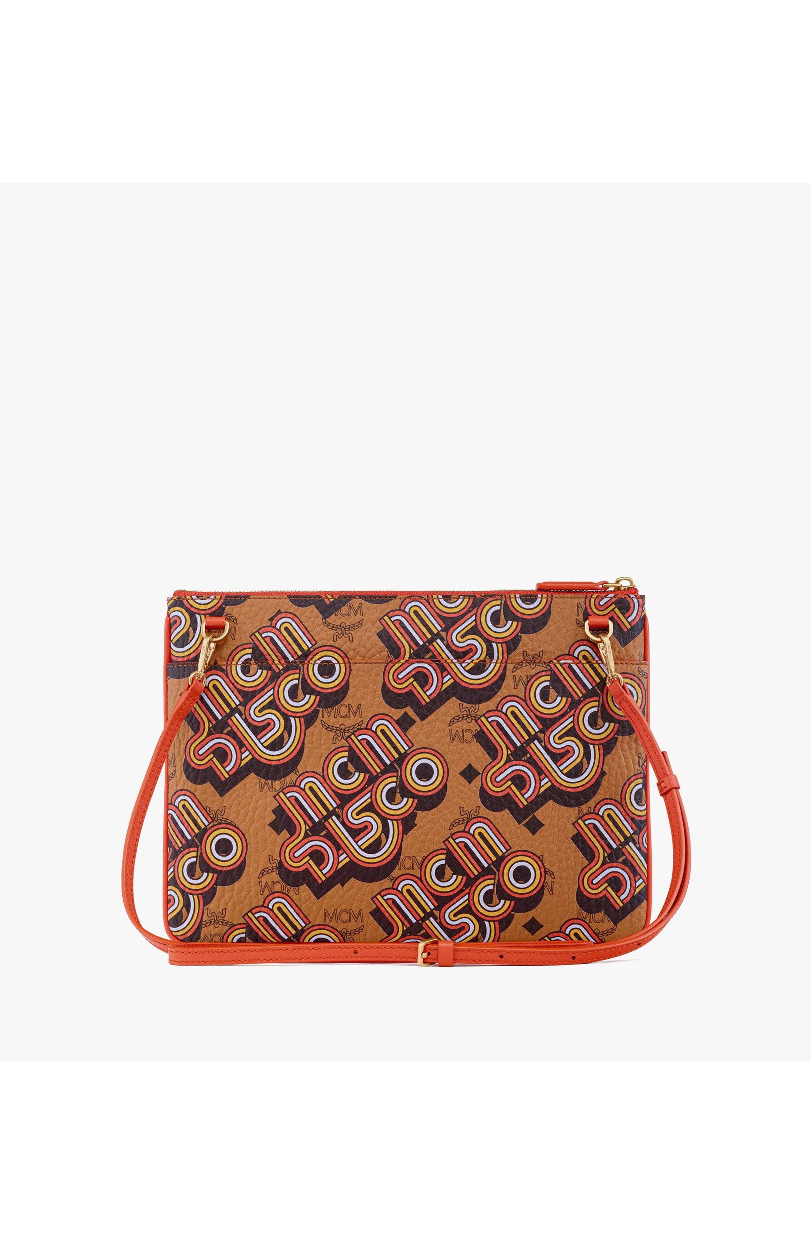 Aren Crossbody Pouch in Disco Visetos, Alternate, color, Cognac