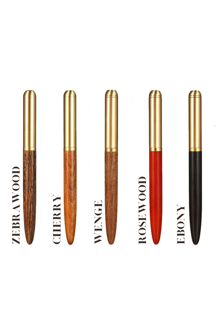 The Hemmingway | Handmade Wood and Brass Fountain Pen, Alternate, color, Cherry