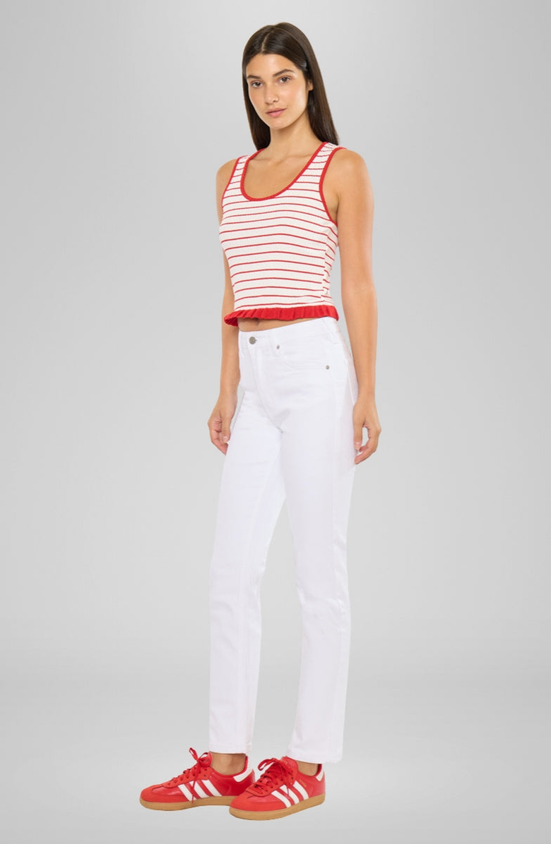 KanCan Piper Essentials High Rise Slim Straight Leg Jeans, Alternate, color, White