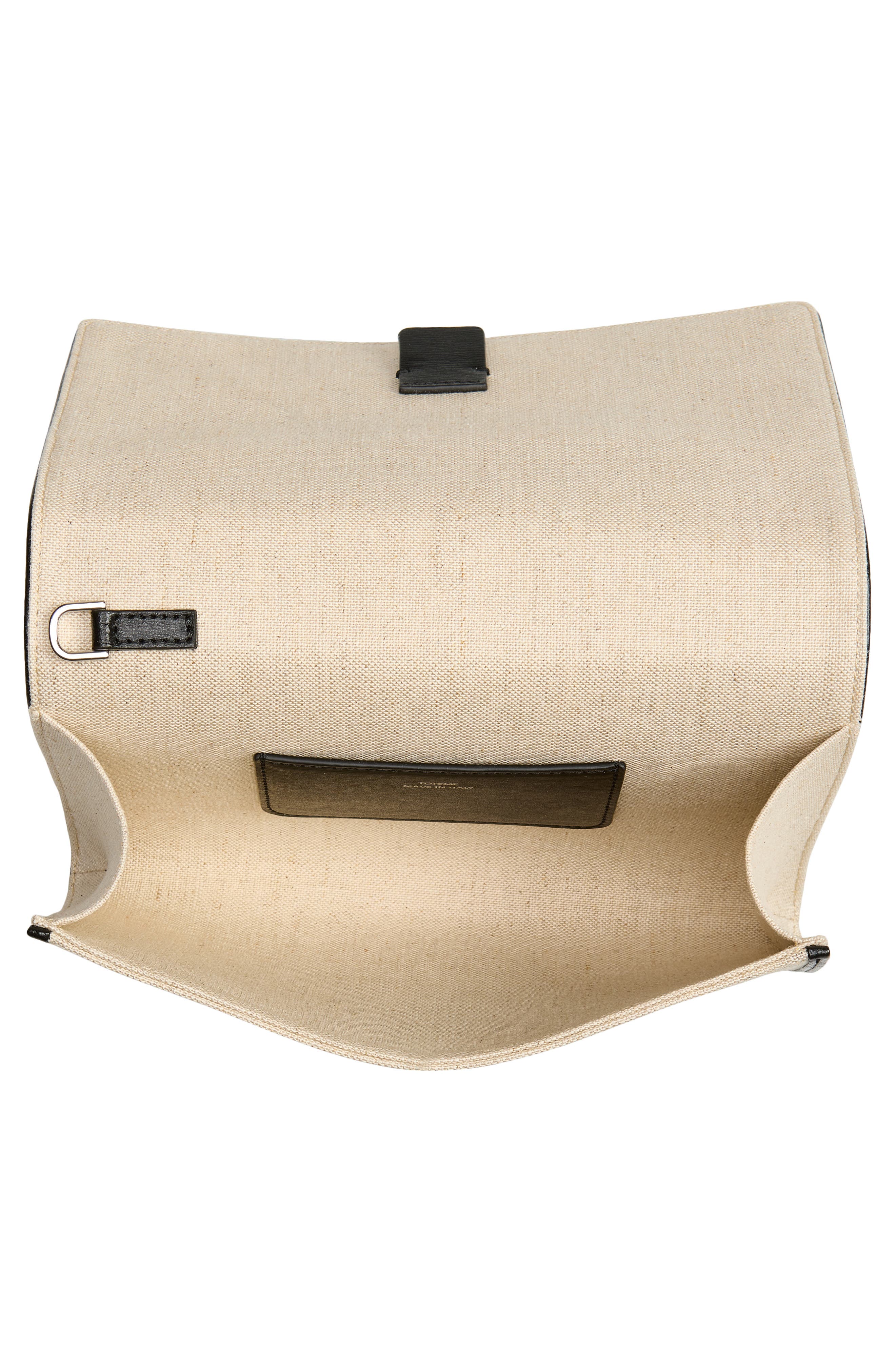 TOTEME T-Flap Canvas & Leather Envelope Clutch, Alternate, color, Ecru