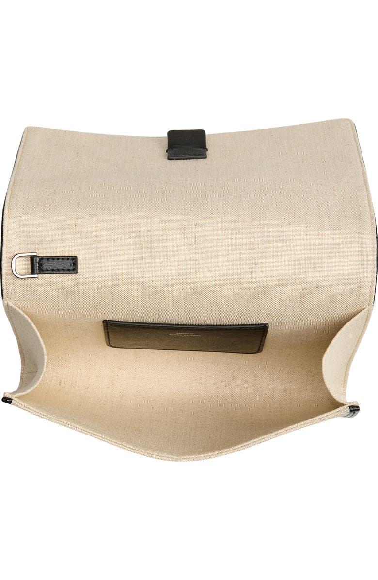TOTEME T-Flap Canvas & Leather Envelope Clutch, Alternate, color, Ecru