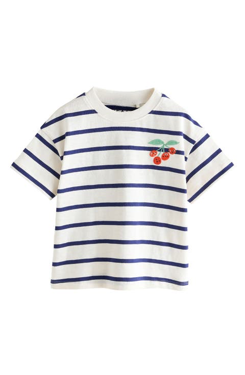 Kids' Stripe Cherry Cotton T-Shirt (Toddler, Little Kid & Big Kid)