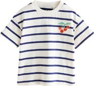 NEXT Kids' Stripe Cherry Cotton T-Shirt