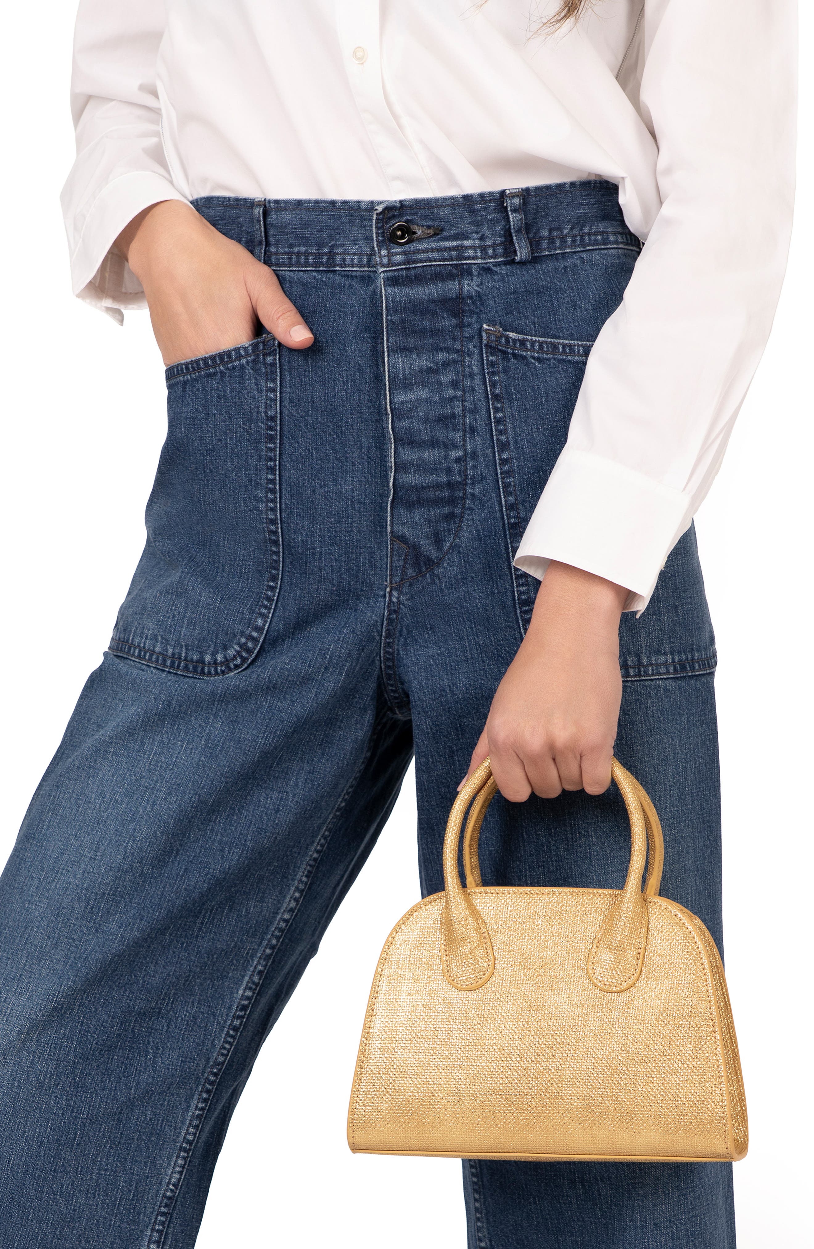 Yorke Top Handle Bag, Alternate, color, PURE GOLD