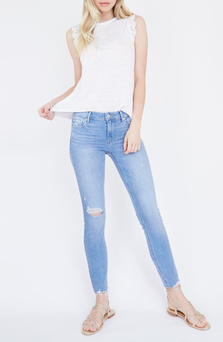 PAIGE Verdugo Ripped Ankle Skinny Jeans, Alternate, color,
