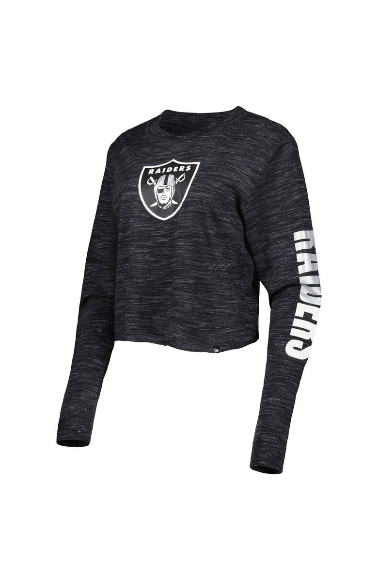 New Era Women's New Era Black Las Vegas Raiders Crop Long Sleeve T-Shirt, Alternate, color, Black