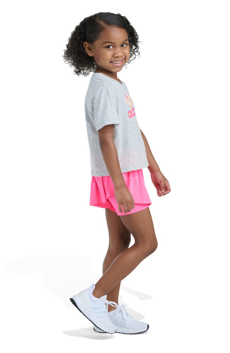 adidas Kids' Graphic T-Shirt & Shorts Set, Alternate, color, Light Grey Heather