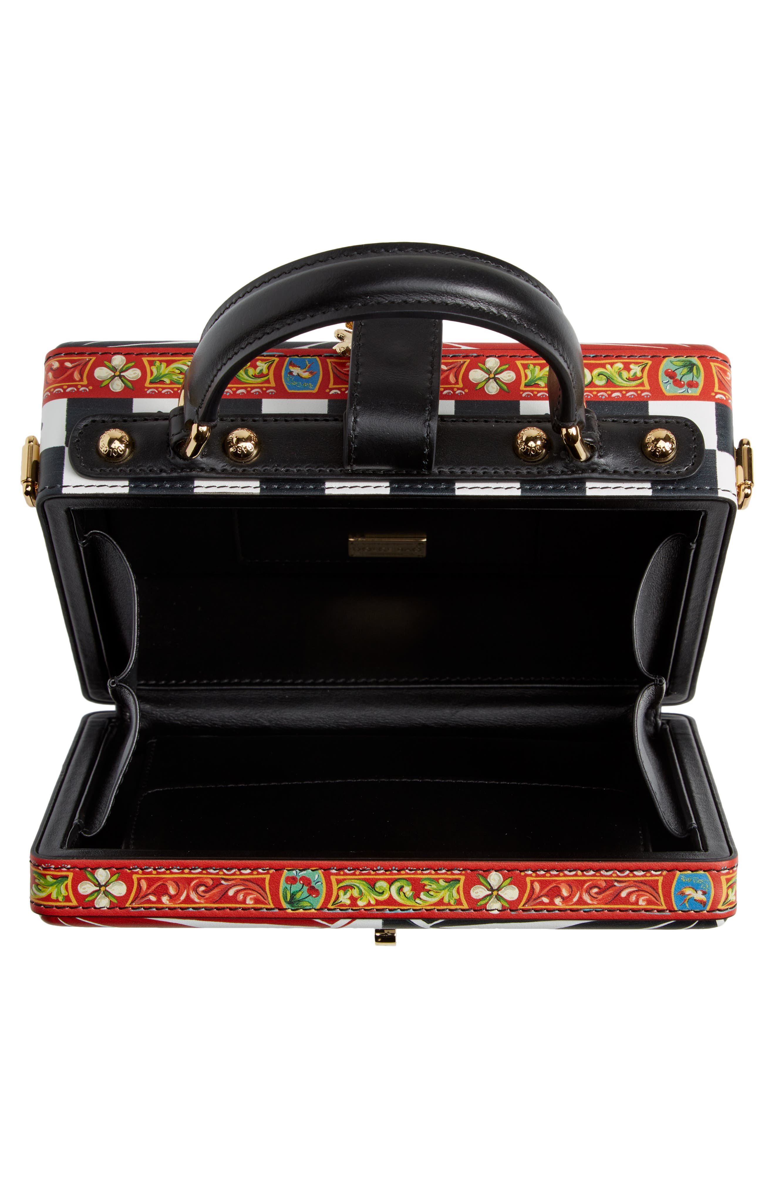 Dolce&Gabbana Dolce Carretto Print Leather Box Bag, Alternate, color, 