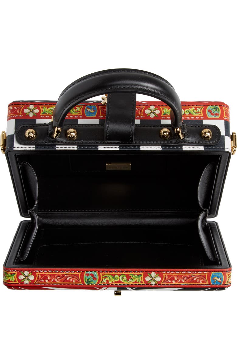Dolce&Gabbana Dolce Carretto Print Leather Box Bag, Alternate, color,