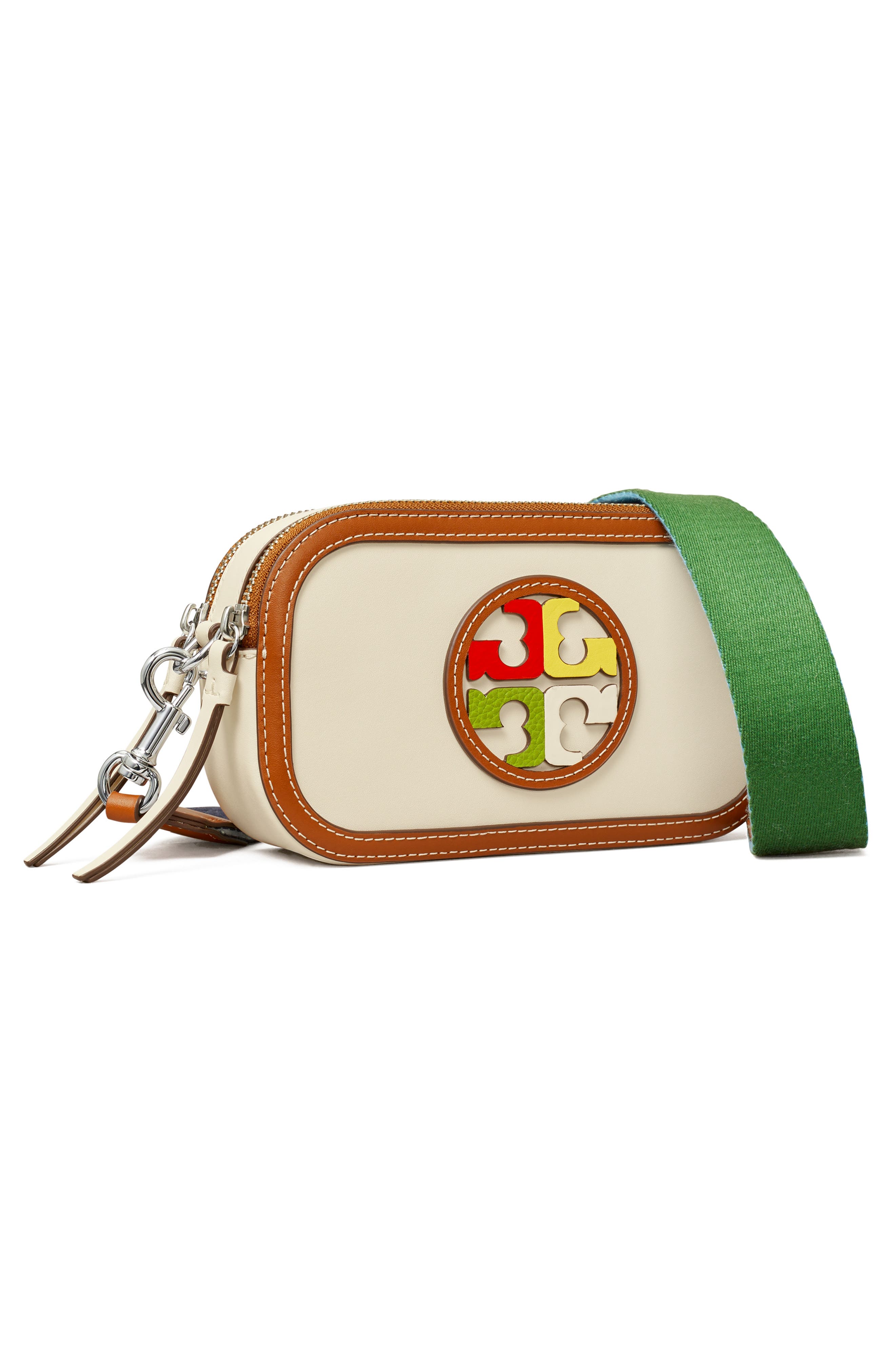 Tory Burch Mini Miller Marquetry Logo Crossbody Bag, Alternate, color, 