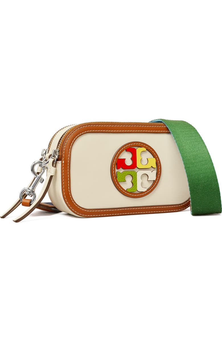Tory Burch Mini Miller Marquetry Logo Crossbody Bag, Alternate, color,