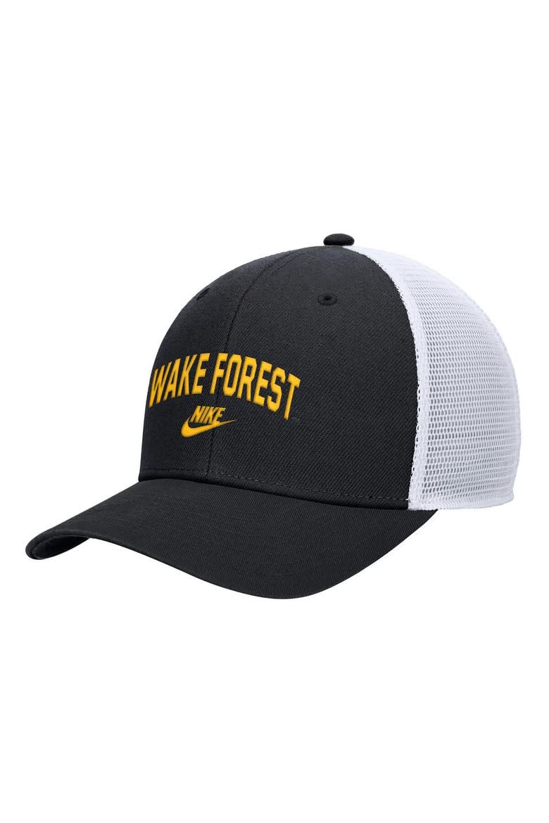 Men's Nike Black Wake Forest Demon Deacons Vintage Arch Rise Performance Trucker Adjustable Hat, Main, color, Black
