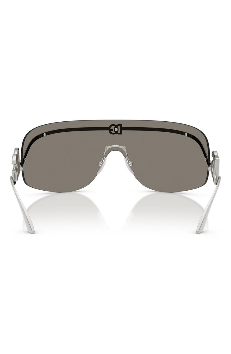 Dolce&Gabbana 140mm Pillow Shield Sunglasses, Alternate, color, Silver/ Grey Mirror Silver