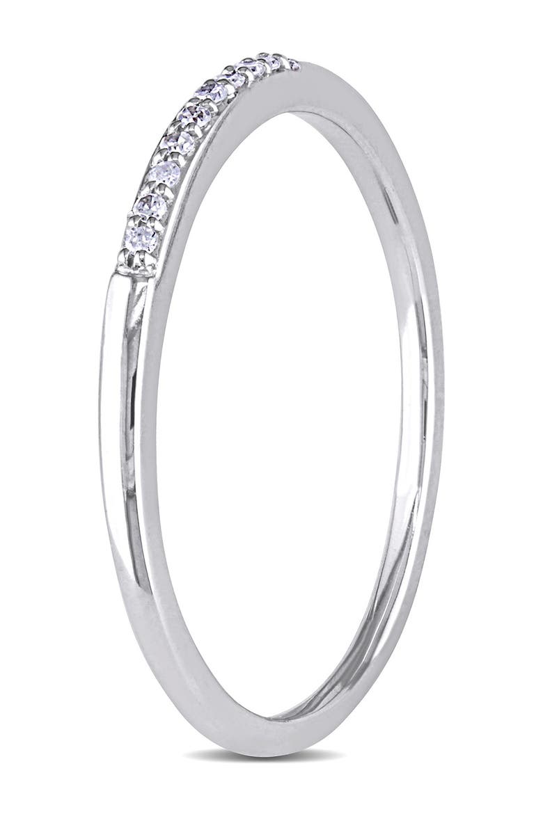 10K White Gold Slim Diamond Ring - 0.04 ctw, Alternate, color, SILVER