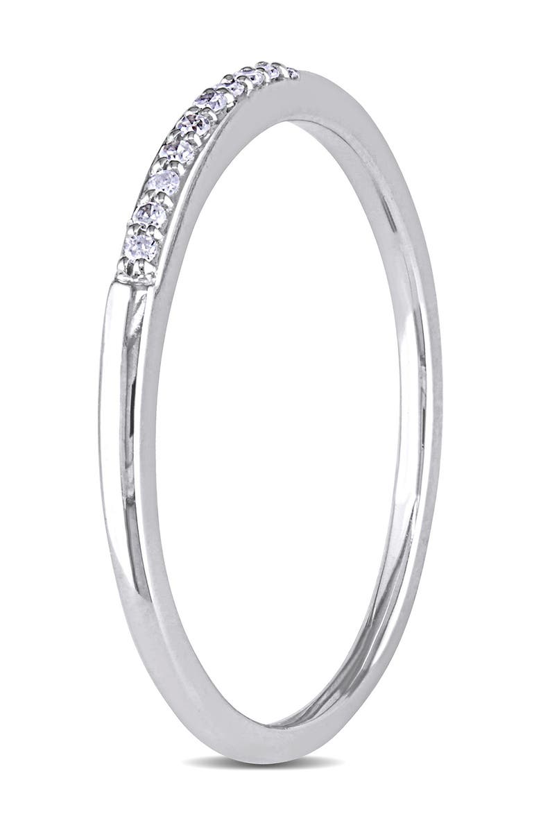 DELMAR 10K White Gold Slim Diamond Ring - 0.04 ctw, Alternate, color,