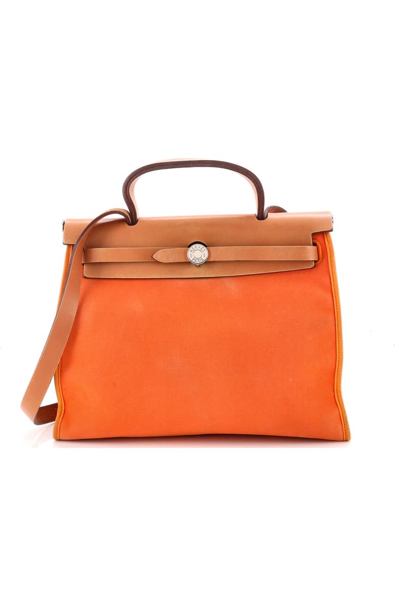 Pre-Owned Hermes Herbag Zip Leather and Toile 31, Main, color, Mangue