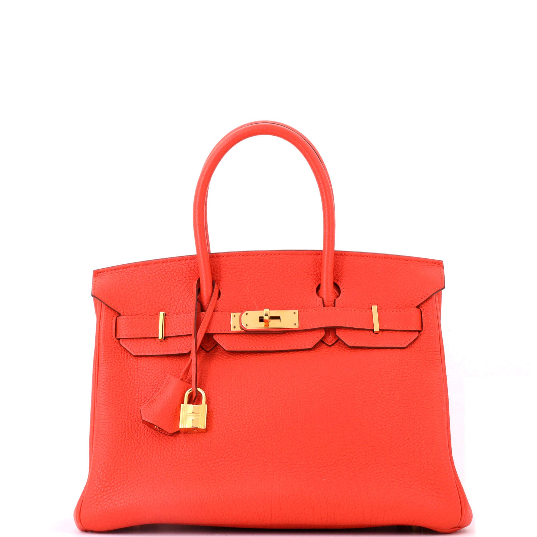 Birkin Handbag Orange Togo with Gold Hardware 30, Main, color, Red