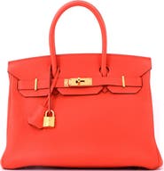 Pre-Owned Hermes Birkin Handbag Orange Togo with Gold Hardware 30
