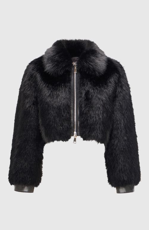 Lyla Grant Fur-free Fox (faux Fur) Zip Bolero In Black