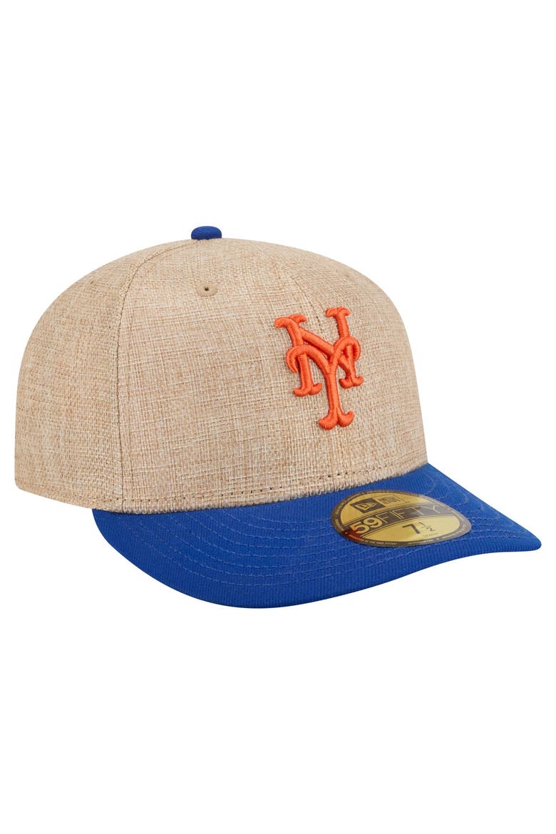 Men's New Era  Natural/Royal New York Mets Twine 59FIFTY Fitted Hat, Alternate, color, Natural
