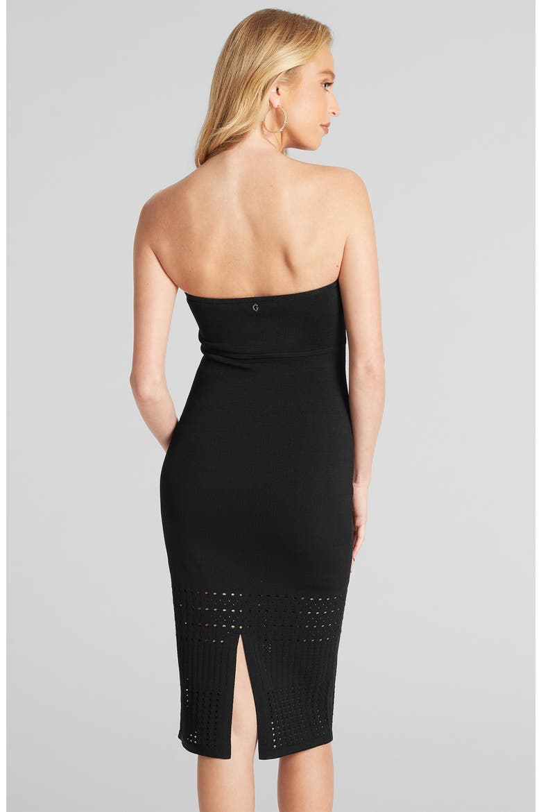 Elisa Strapless Knit Dress, Alternate, color, BLACK