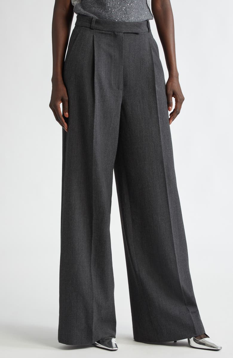 ST. JOHN Pinstripe Luxe Suiting Pants, Main, color, 