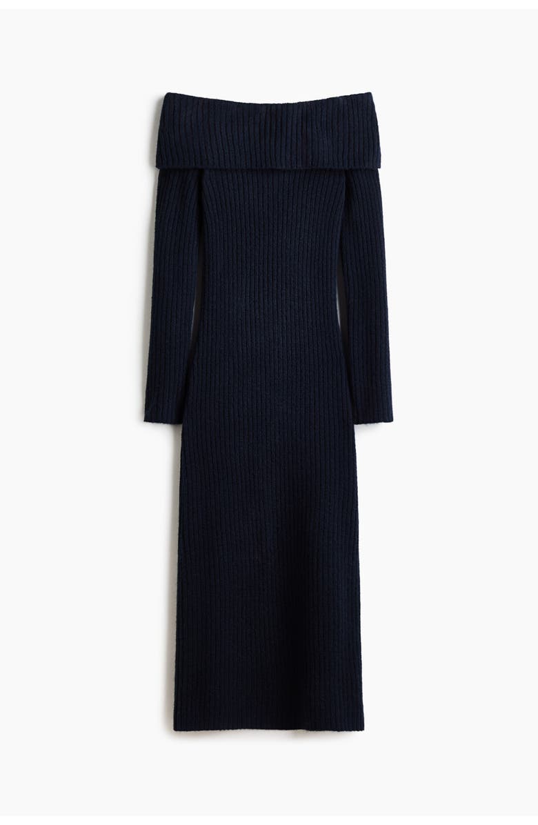 H&M Rib-knit Off-the-shoulder Dress, Main, color, 