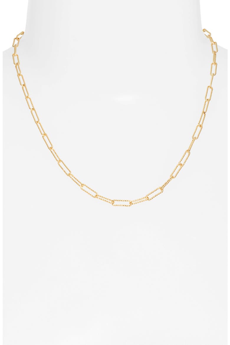 Demi Fine Faceted Paper Clip Chain Necklace, Alternate, color, 14K GOLD PLATED