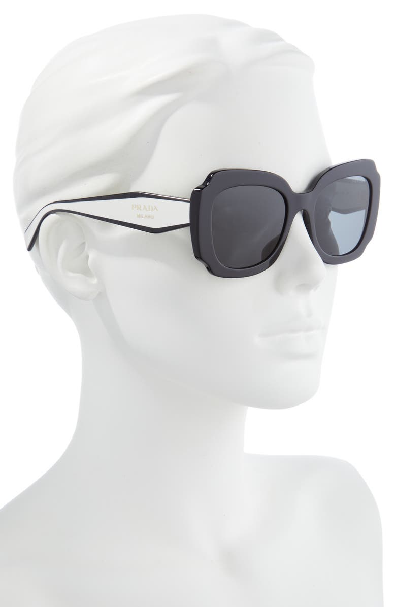 Prada 52mm Geometric Sunglasses, Alternate, color, 