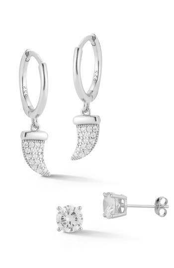 Glaze Jewelry Set Of 2 Cubic Zirconia Earrings In Metallic