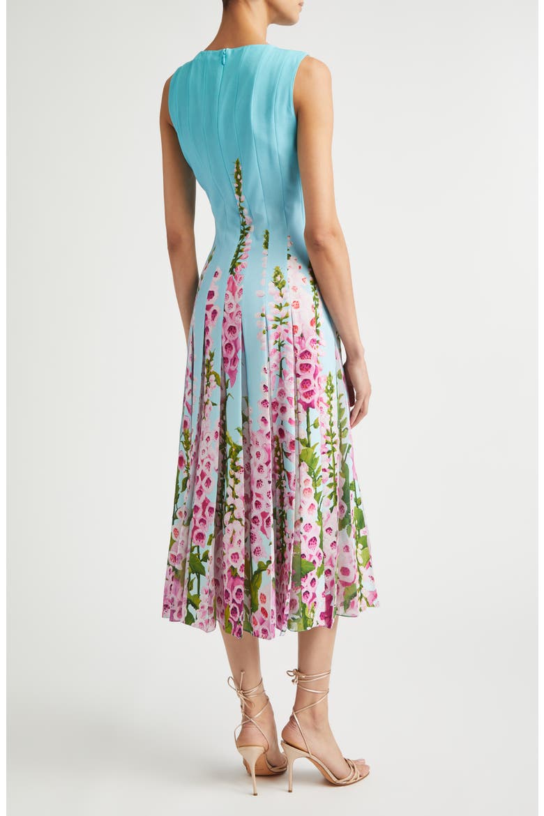 Foxglove Dégradé Pleated Jersey & Chiffon A-Line Dress, Alternate, color, LILAC/ SKY