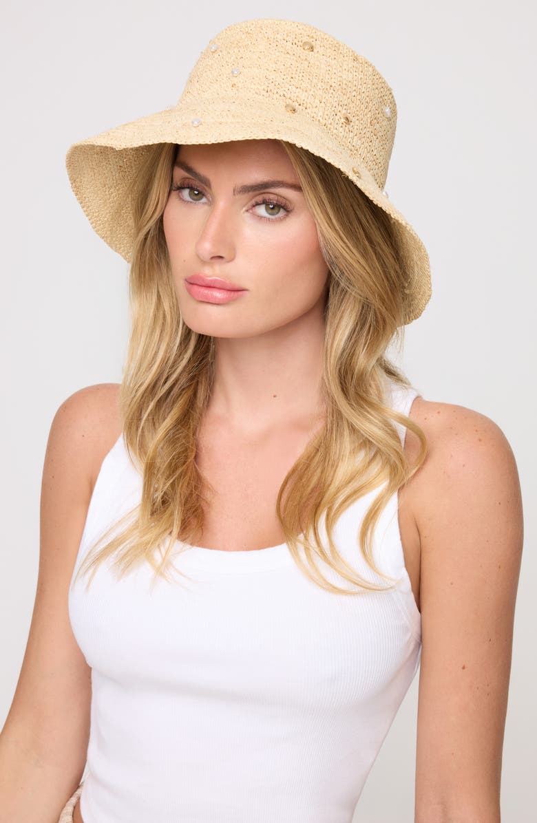 LSPACE Carmel Island Raffia Bucket Hat, Alternate, color, Natural