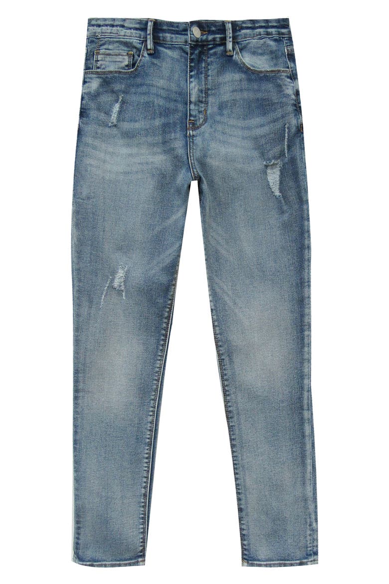 High Waist Ankle Skinny Jeans, Alternate, color, DENIM