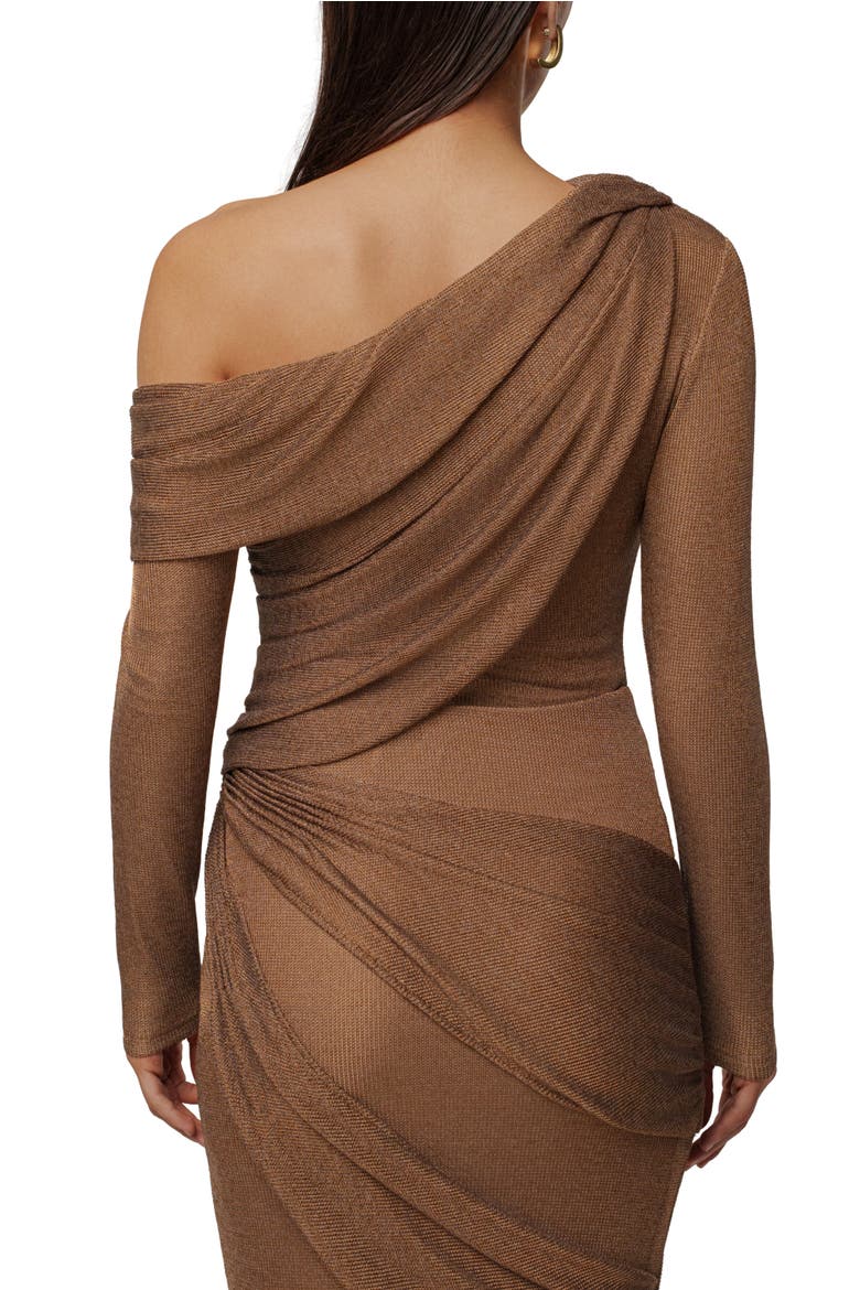Opulent Metallic Bodysuit, Alternate, color, Bronze